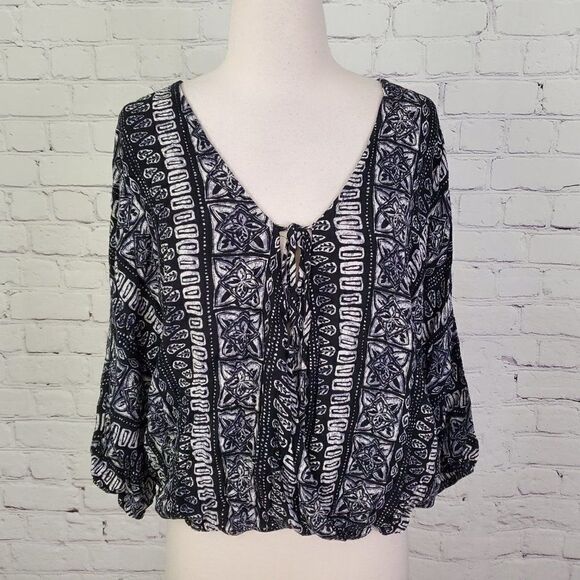 Blouse Dolman sleeve print Top M ENTRO - Picture 1 of 7